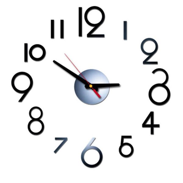 

wall clocks decorative digital clock mirror acrylic sticker 40cm decorations living room creativity silent in bedroom