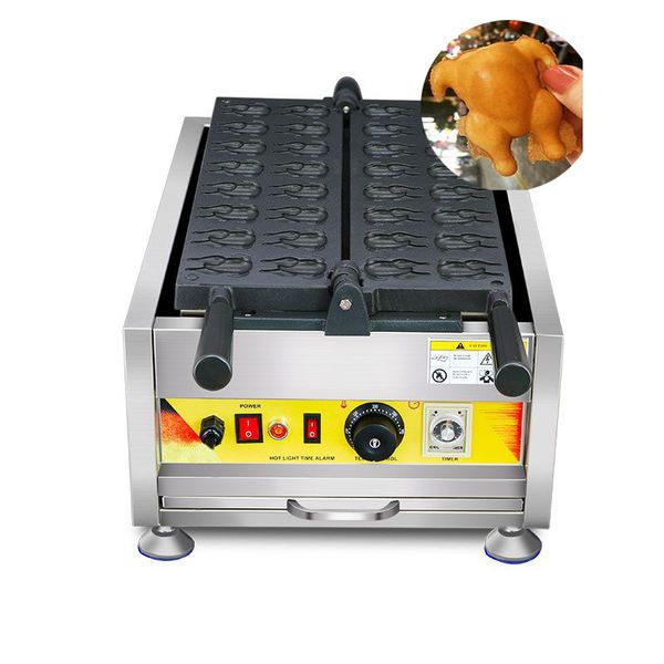 Frango elétrico em forma de fabricante de waffle máquina de processamento de alimentos máquina de equipamento grelhado bolo de ferro padeiro pan pano 110V 220v placas assando forno de peito bonito dos desenhos animados