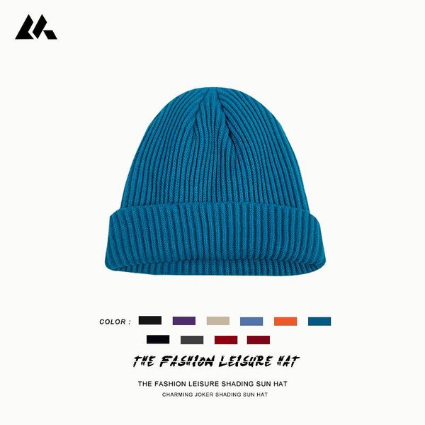 

caps & hats beanies hat women autumn winter pure color woolen ins korean version of the fashion couple jostling warm pile knit, Yellow