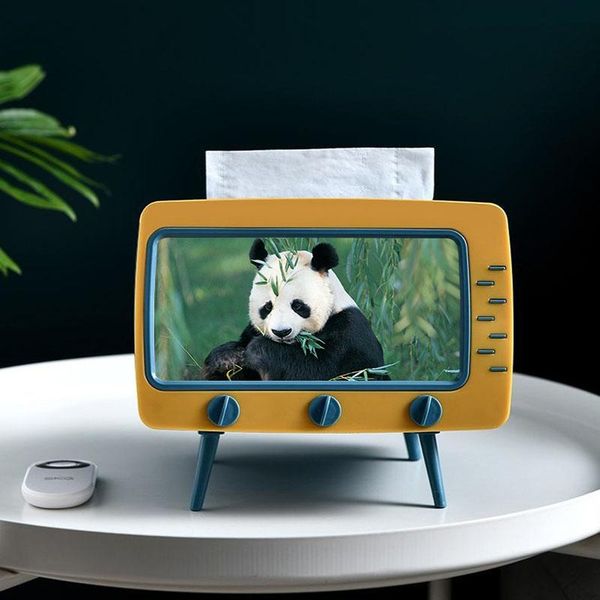 

tissue boxes & napkins creative tv paper dispenser box mobile phone holder living room deskkitchen decorative wipes storage