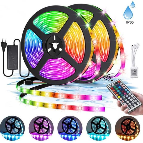 

5m 10m 15m 20m led lights 12v strip smd tape waterproof flexible rgb light for christmas indoor room decoration lamp strips