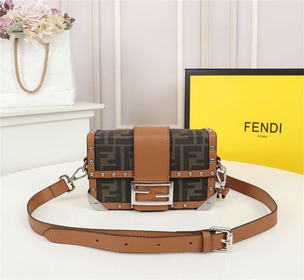 

fendi women's shoulder bag handbag women's leather wallet fashion texture leather ordinary letter sheepskin buckle wide shoulder b