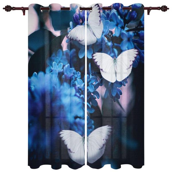 

curtain & drapes modern curtains blue flowers white butterflies baby room bedroom creative kitchen living terrace valance