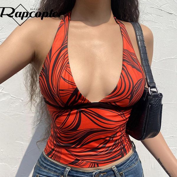 

rapcopter paisley halter y2k aesthetic corset v veck vintage camis women streetwear fashion beach holiday tee harajuku women's tanks &, White