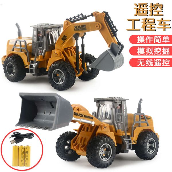 

electric/rc car children's puzzle electric wireless remote control bulldozer usb charging digging engineering car boy's toy