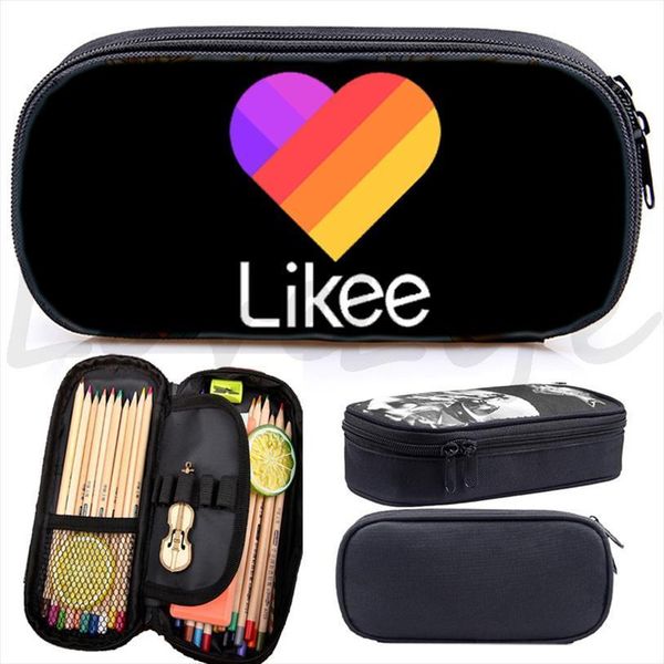 

cute likee video app like cosmetic bags pen kawaii kids pencil case students boys girls stationery teens