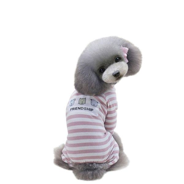 

dog apparel spring summer clothes vest dogs pets t shirts four legs sleeve stripe t-shirt tracksuit