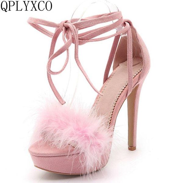 

summer genuine leather sandals shoes woman big size 33-43 super high heels (13cm) wedding party women k34811, Black