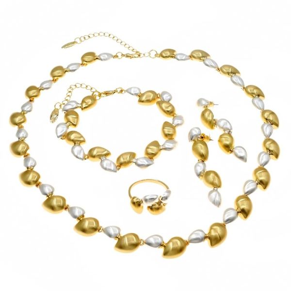 

earrings & necklace exquisite german jewelry set golden mixed holiday gift banquet hv21080135, Silver