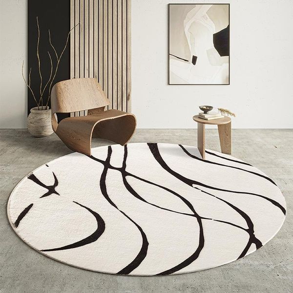 

carpets striped round carpet soft living room cashmere rug chair hanging basket floor mat home modern decor bedroom nordic