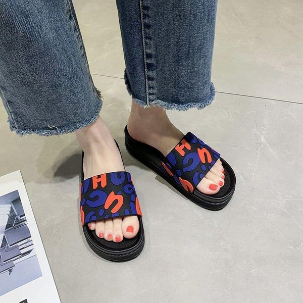 

summer women shoes fashion platform slides beach slippers casual flip flops, Black