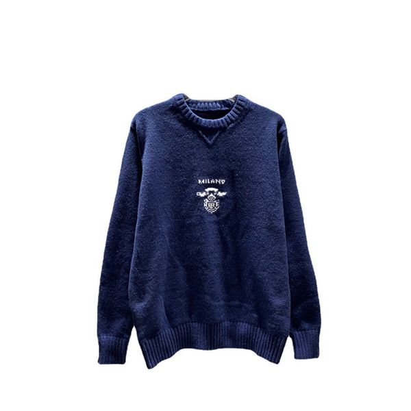 

christmas new 22ss brand letter embroidery printed knit men's sweater fashion simple loose round neck same sweater classic designer clo, White;black