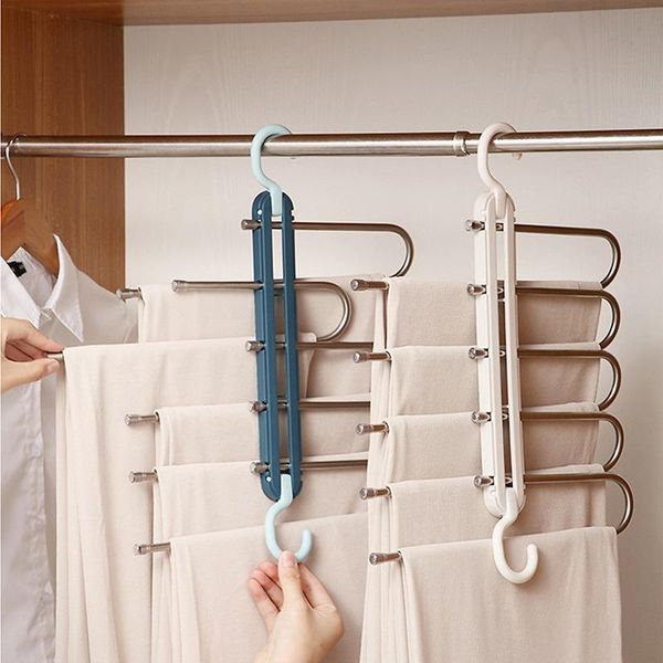 

hangers & racks multifunction pants closet organizer for clothes 5 tier stainless steel rack trousers hanger storage organizador