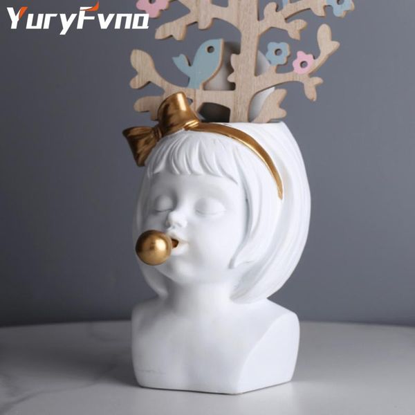 

vases yuryfvna cute girl blowing bubbles succulent planters flower pot for home tabledecor, various styles available
