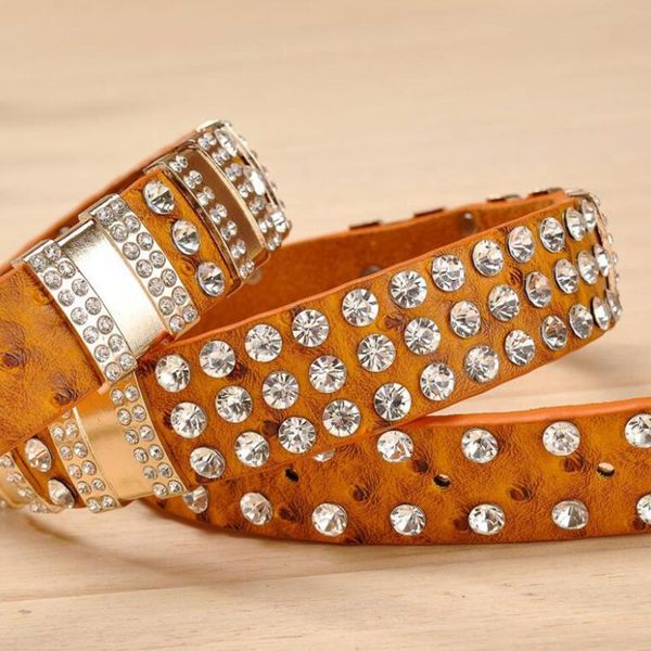 

belts crystal rhinestone studded belt luxury designer strap diamond cowgirl cowboy for women men jean cinto strass gift, Black;brown