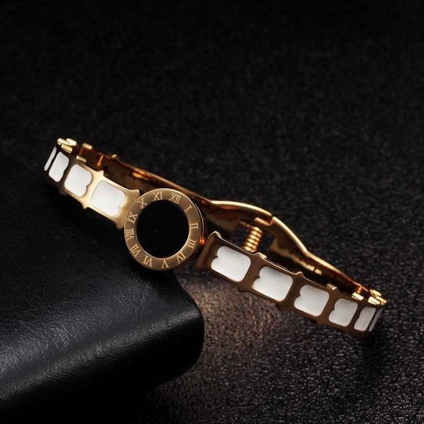 

luxury mesh stainless steel charm bangles women female jewelry unique wedding party cuff brand bangles pulsera q0719, Black