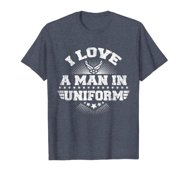 

i love a man in uniform shirt for pilot wife or girlfriend, White;black