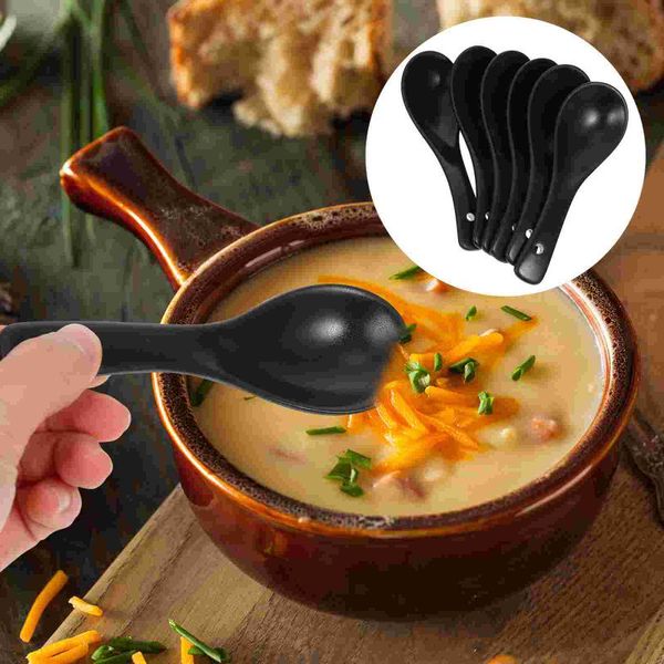 

spoons 6pcs ceramic dessert soup restaurant rice kitchen tableware