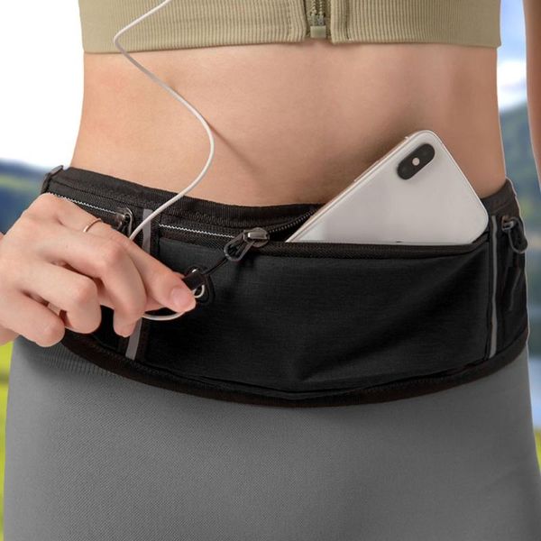 

adjustable running pouch runners belt workout waist bag elastic slim phone holder fanny pack for bags