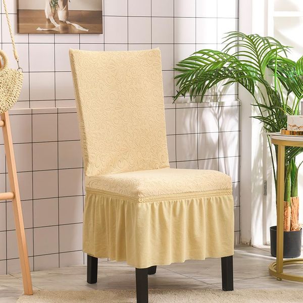 

chair covers modern yellow skirt elastic cover el banquet solid home decoration dining luxury jacquard wedding table cushion