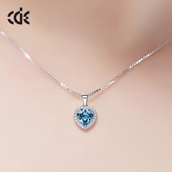 

necklace sidel's 12th birthday stone love heart shaped crystal for women, Silver