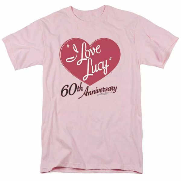 

i love lucy 60th anniversary t shirt mens licensed classic tv show light pink, White;black