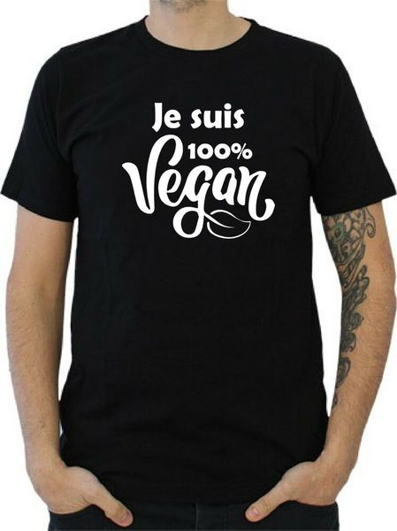 

mens t-shirt i am 100% vegan, White;black