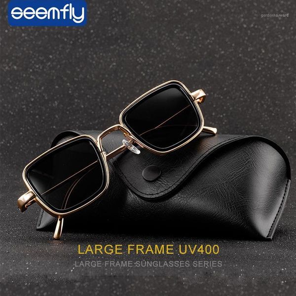 

seemfly vintage metal steampunk sunglasses men women square sun glasses for male female stylish retro brand shades uv400 eyewear, White;black