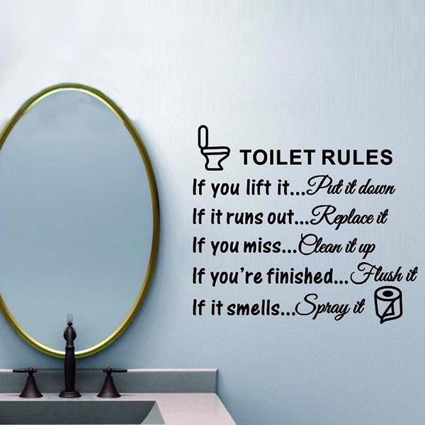 

wall stickers toilet rules bathroom removable sticker art decals diy home decor tslm