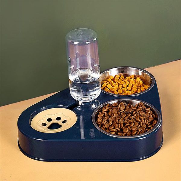 

dog bowls & feeders pet bowl cat double water feeder with auto dispenser puppy wet and dry separate for cats three