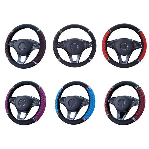 

steering wheel covers universal 37/38cm car cover pu leather rhinestone case auto interior decor styling