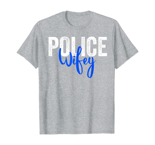 

police wifey officer leo cop wife blue support t-shirt, White;black