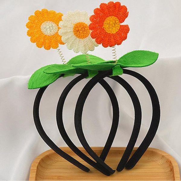 

fashion cute sunflower headband girls lovely hairbands kids beautiful sun flowers headbands hair hoop accessories for, Slivery;white
