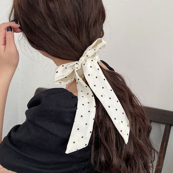 New Korean Print Bowknot Scrunchies per le donne Ragazze Fasce elastiche per capelli Ponytail Holder Corde per capelli Cravatte Copricapo Accessori per capelli