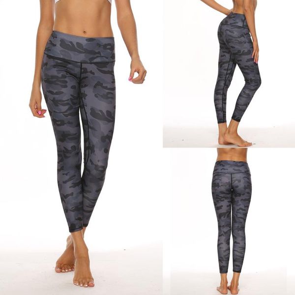 

yoga outfits women's jeans casual camouflage digital printing high waist hip exercise leggings women pants#40, White;red
