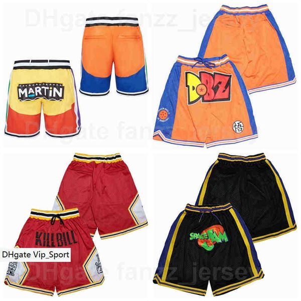 

space jam pocket zipper basketball shorts just don wear ball z kill bill blood martin multicolor pinstripe sport pant orange purple black