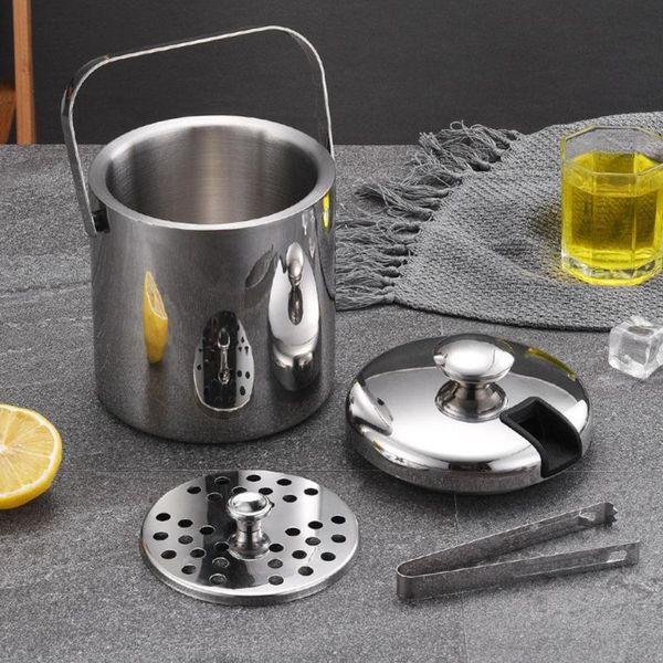 

ice buckets and coolers 1.3l bucket wine stainless steel double wall champagne keg bar accessories kitchen gadgets tools