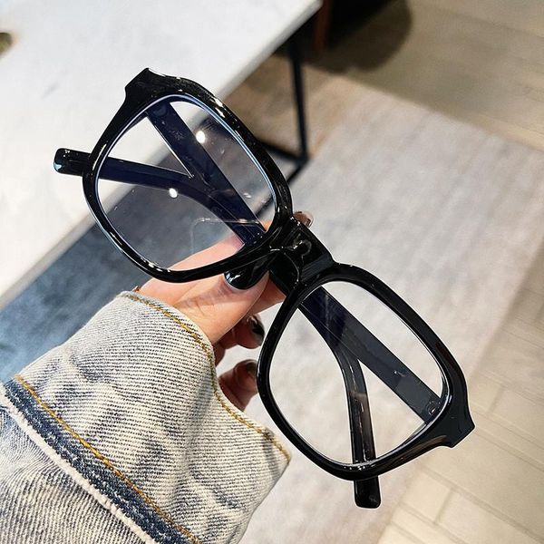 

fashion sunglasses frames unique anti-blue light square eyeglasses 2021 classic retro eyewear men clear frame computer shade, Black