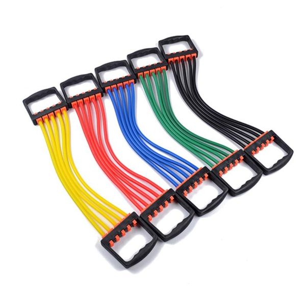 

resistance bands adjustable 5-spring chest expander muscle training strong workout pull stretcher gym spring exerciser