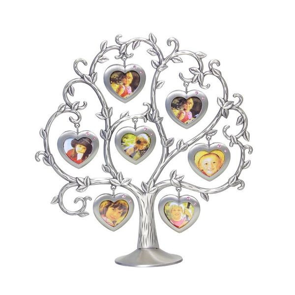 

frames antique pewter family tree metal alloy po frame with 7 hanging 2x2 inches heart openings vintage home table decor