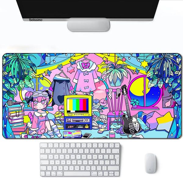 

mouse pads & wrist rests graffiti cute girl anime pad gaming gamer carpet mousepad computer plate mice keyboards peripherals office