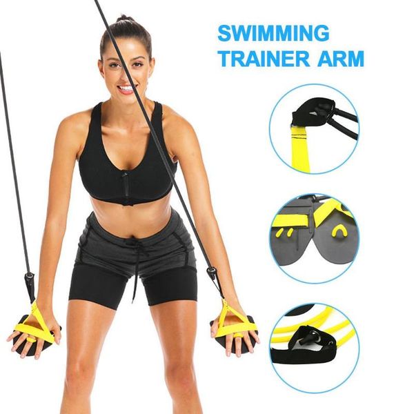 

swimming arm training rubber straps fitness resistance trainer kit door mount pull up bar anchor point lean light durable bands