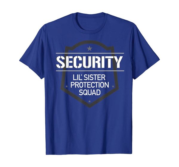 

security lil' sister protection squad big brother t-shirt, White;black