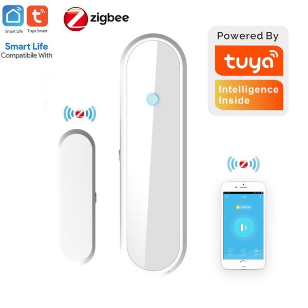 

smart home control tuya zigbee life door sensor window magnetic alarm detector independent 45m distance