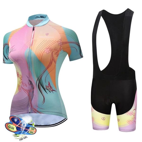 

racing sets women's cycling jersey suit summer clothing mountain bike road ropa ciclismo bicycle maillot bib shorts, Black;blue
