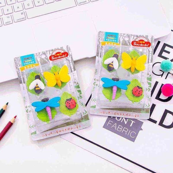 

9010 creative butterfly bee insect seri rubber set student stationery