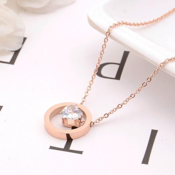 

pendant necklaces beating heart zircon necklace titanium steel metal chain choker woman man romantic jewelry gifts, Silver