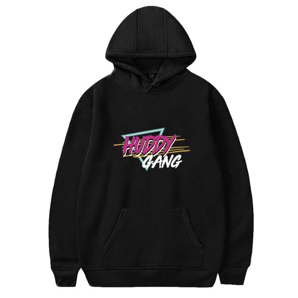 

lil huddy fashion prints hoodies women/men long sleeve hooded sweatshirts casual harajuku streetwear clothes men's &, Black
