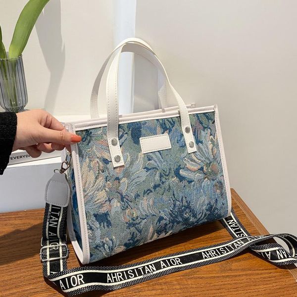 

evening bags bolsa feminina oil painting large capacity tote bag autumn and winter women's handbag 2021 design one-shoulder underarm