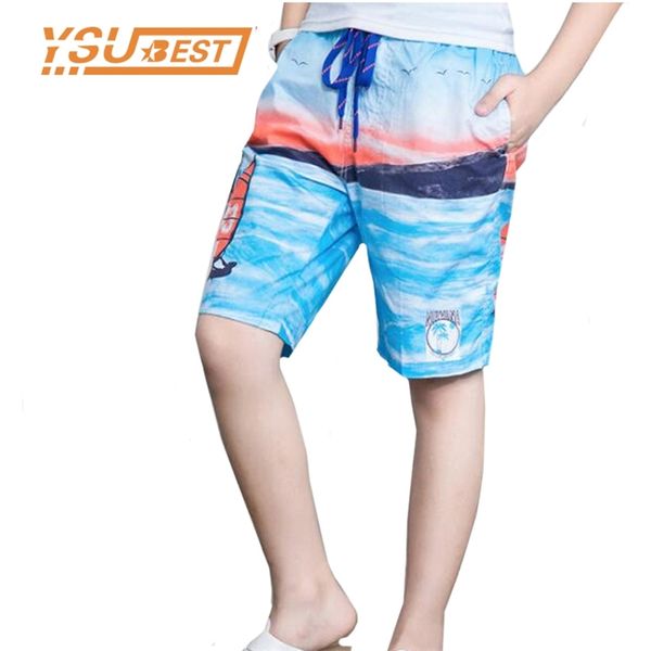 Taglia piccola 6 8 10 12 14 16 anni Ragazzi Kid Boy's Board Surf Shorts Beach Swim Bambini Summer Sport Trunks Short 210417